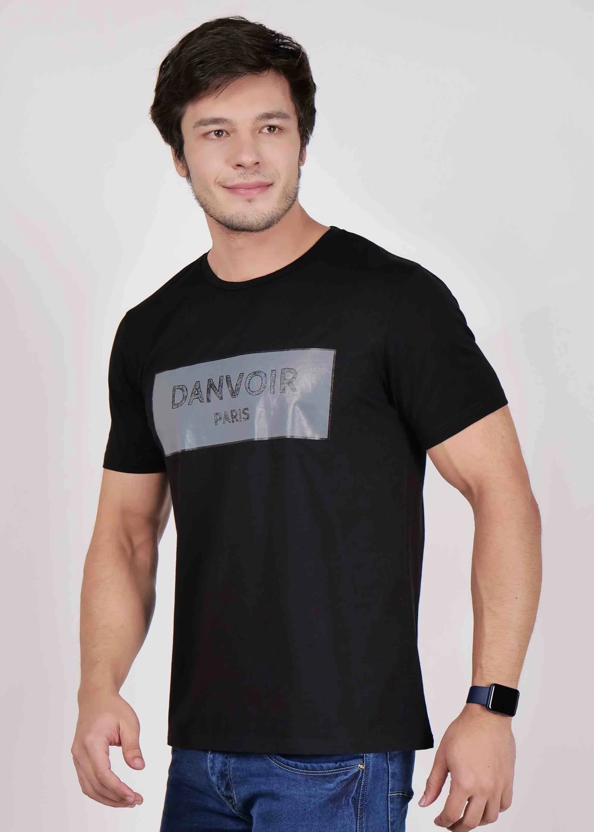 Danvoir Paris Textured Print T-shirt