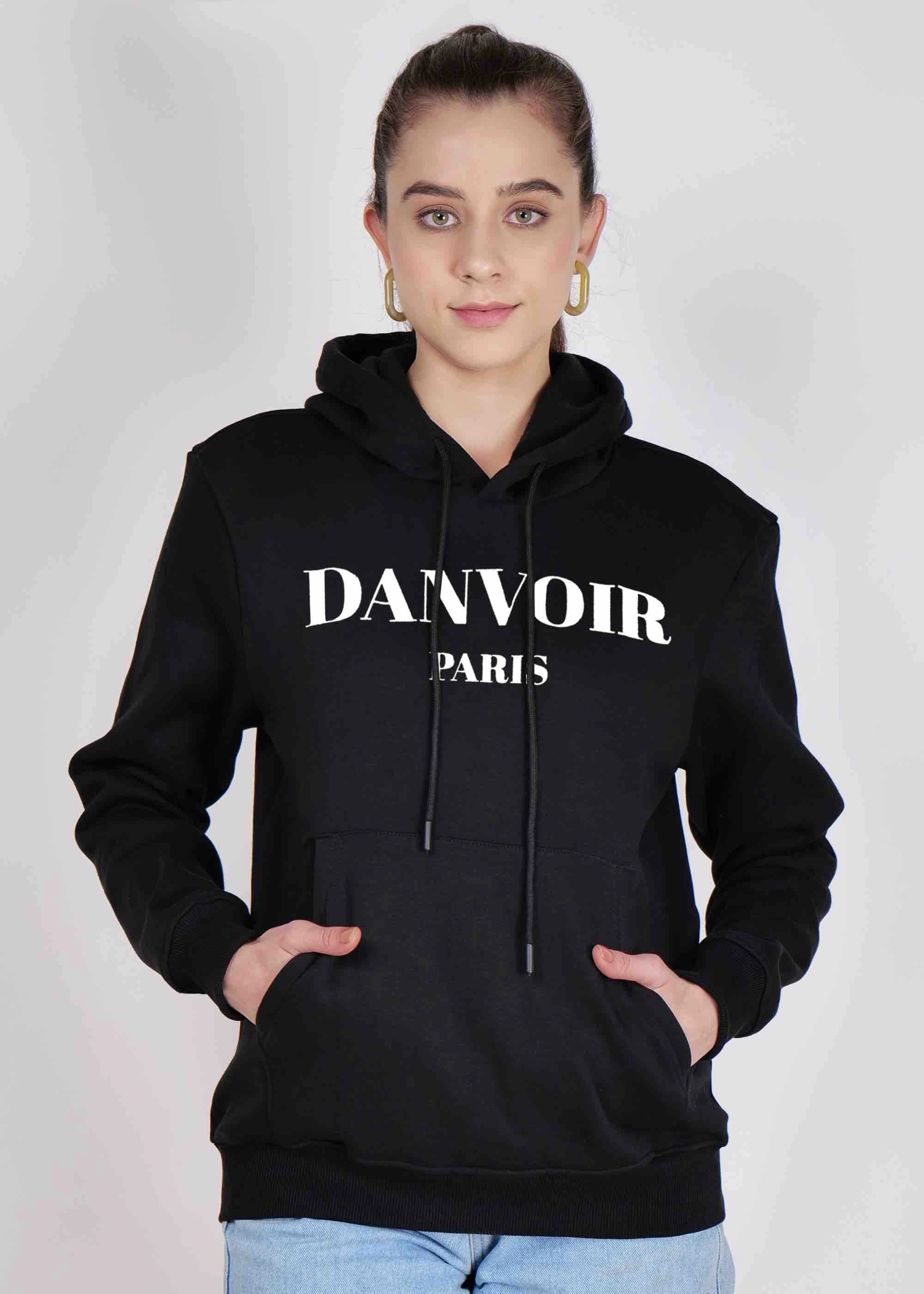 Danvoir Black Classic Logo Hoodie